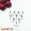 10mm Teething Bracelet String Beads Arabic Number Silicone Beads For Baby