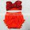 Red sequin bloomers baby girls outfit baby bloomers matching headband clothes nappy set