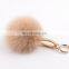 2015 fashion fur accessories fox fur car keychain colorful fur pompon bag charm