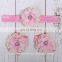 Barefoot Baby Sandals with Two Pearl With Rhinestone Tulle Flowers Matching headband