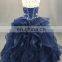 ED Bridal Factory Custom Made Navy Blue Ball Gown Tulle Quinceanera Dress