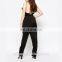 Wholesale New Design Women Strappy Plunge Front Black Jumpsuit In Plus Size