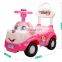 Children cute pink dog ride on car for girl with music steering wheel control