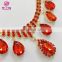 P-9054 Children and adult red belly dance necklace earring set jewelry