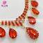 P-9054 Children and adult red belly dance necklace earring set jewelry