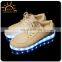 China luminous LED men shoes low moq oem adult flash lamp sneakers