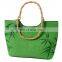 wholesale screen printed jute tote bag wooden handle shopping bag