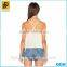 2016 Cross back plain girls cool summer fancy tops for ladies