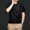 2021 summer round neck mulberry silk short sleeve t-shirt men's loose silhouette Hong Kong style trend men's thin fall shoulder T-shirt