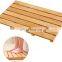 Natural non slip bamboo bathroom mat wood shower bath mat