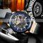 CURREN 8380 Top Quality Latest Three Eyes Day Date Leather Strap Luminous Analog Quartz Watch for Men