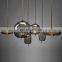 Modern Glass Indoor Pendant Lighting LED Hemp Rope Hanging Lamp Industrial Modern Chandelier for Home