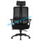 Dining Furniture Fabric and Mesh Upholstery Seat Black Ergonomic Desk Chair Chrome Legs Swivel Office Chair