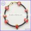 China jewelry leather and metal beaded bracelets