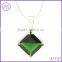 925 Sterling Silver Yellow Square Stone Pendant Necklace For Ladies