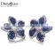 Fancy Colorful Flower Shape Jewelry in Brass Dropship Cubic Zirconia Stud Earrings