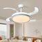 42′′ Bladeless Fan With Led Light Chandelier Modern Pendant Lights Retractable Invisible LED Ceiling Fan Light with Remote Control