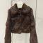 Coffee colored fully authentic imported rabbit fur fur women