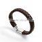 stainless steel jewelry bangles bracelets genuine leather skull bracelet mens bracelets