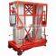 10m hydraulic aluminum alloy double mast lift platform/ aerial man working platform lift