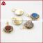 Wholesale new design pendant natural druzy with rhinestone beads paved around crystal stone fahion pendant