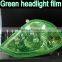 0.3*10m headlight tint film green color, green glossy light film for car