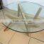 coffee shop leisure tempered glass top coffee table
