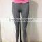 Santic wholesale gym wear sublimation print yoga pants contrast waistband leggings