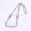 Rectangle Austrian Rhinestone Simulated Pearl Round Bead Long Figaro Chain Bamboo Necklaces & Pendants for Women Jewelry