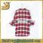 long sleeve blouse red plaid woman shirt