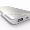 Portable dynamo Elegant Solar Touch Control Power bank Aluminium alloy bottom case Extra-slim Rolling indicator black white