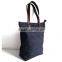 Custom Denim Tote Bag With Leather Trim