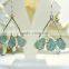 Aquamarine Multi Stone Rough Gemstone Earrings, 925 Solid Sterling Silver Earrings, Dangle Designer Earrings