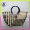 Jute material and tote bag women fashion style high quality cotton handbag round handle