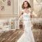 VDN21 High Quality Full Lace Appliqued Cap Sleeve Bridal Wedding Gown Crepe Wedding Princess Dress with Lace Keyhole Back