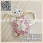 Factory Cheap Price White Pink Diamond Big Tortoise Keychain For Gifts