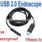 Mini USB Waterproof Endoscope 10mm Lens Borescope Snake Inspection Camera with 4 led 1/6 CMOS