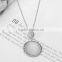Luxury Moonstone Disc Pendant Chain Necklace Choker Costume Jewelry Accessory For Women