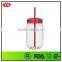 540ml bpa free AS plastic mason jar beer mug with straw