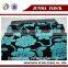 Blue and black flower pattern China flocked velvet upholstery Textile Used fabric