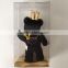 Flocked PVC Toy Bear Black