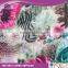 flower/Floral pattern 210T paper printing/hot transfer printing lining fabric for garment