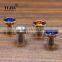 Gold Zinc Alloy Light Blue Cabinet Glass Crystal Knobs