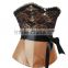 Elegent women sexy floral bustier dress lace corset with ribbon,wedding corset