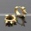 High plating rivet punk Stainless steel jewelry stud earring Ear clip gold