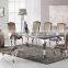 Silver metal corner table mirrored side table
