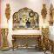 French antique wall mirror and console table