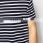 black and white stripe t-shirt in Relaxed Fit With Boat Neck