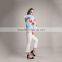 Myfur Ladies Pale Blue Fox Fur Coat With a Flower Genuine Fox Fur Outwear Jacket