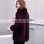 Fashion Genuine Natural Mahogany Mink Fur Coat for Women Walking Jacket with Crosscut Swing